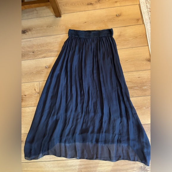 Silk Blue Maxi Skirt by M. made in Italy - Picture 1 of 6